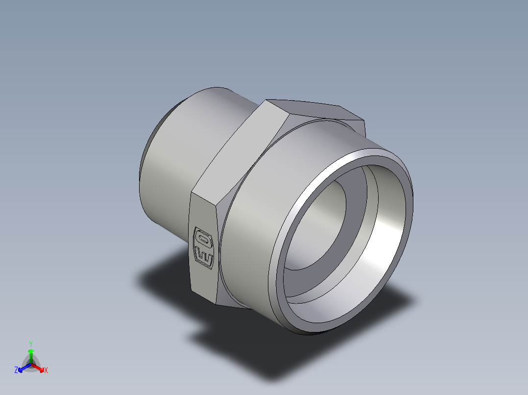 卡套式工业通用硬管接头EO_Male_Stud_connector_GE35L1NPT71X正等轴测图