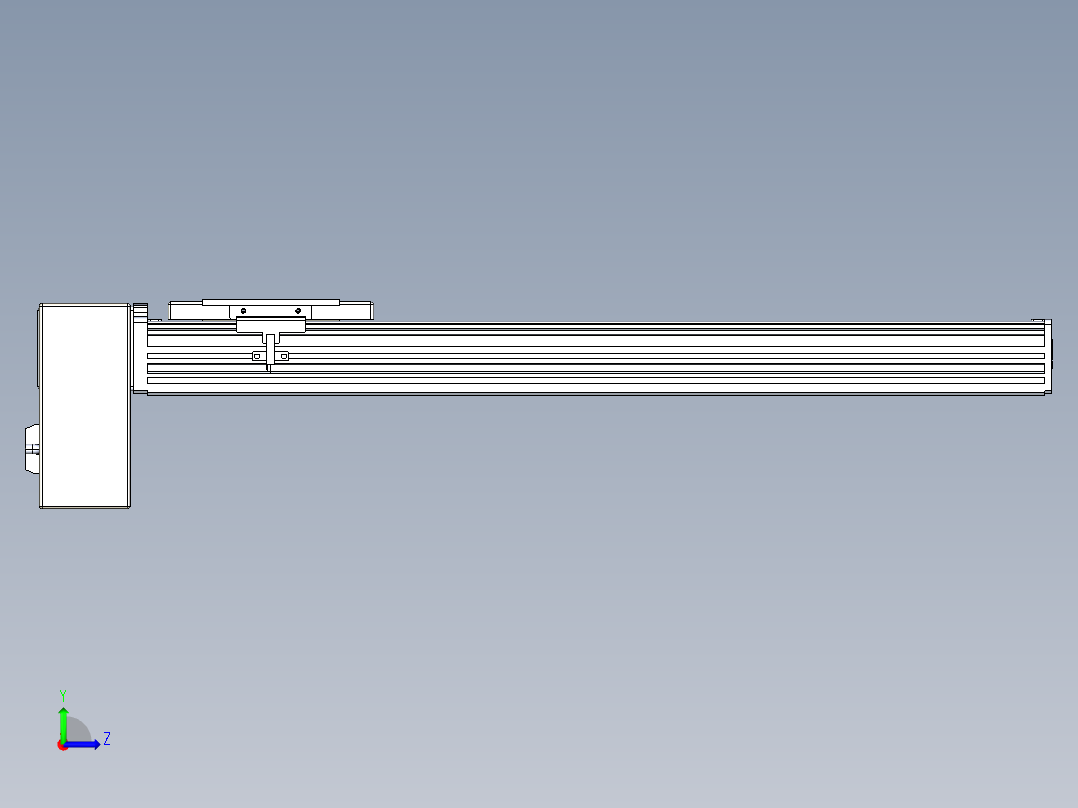 同步带全封闭直线模组TPA-HCB-110D-90-L450-RP-Y-P40-N3左视图