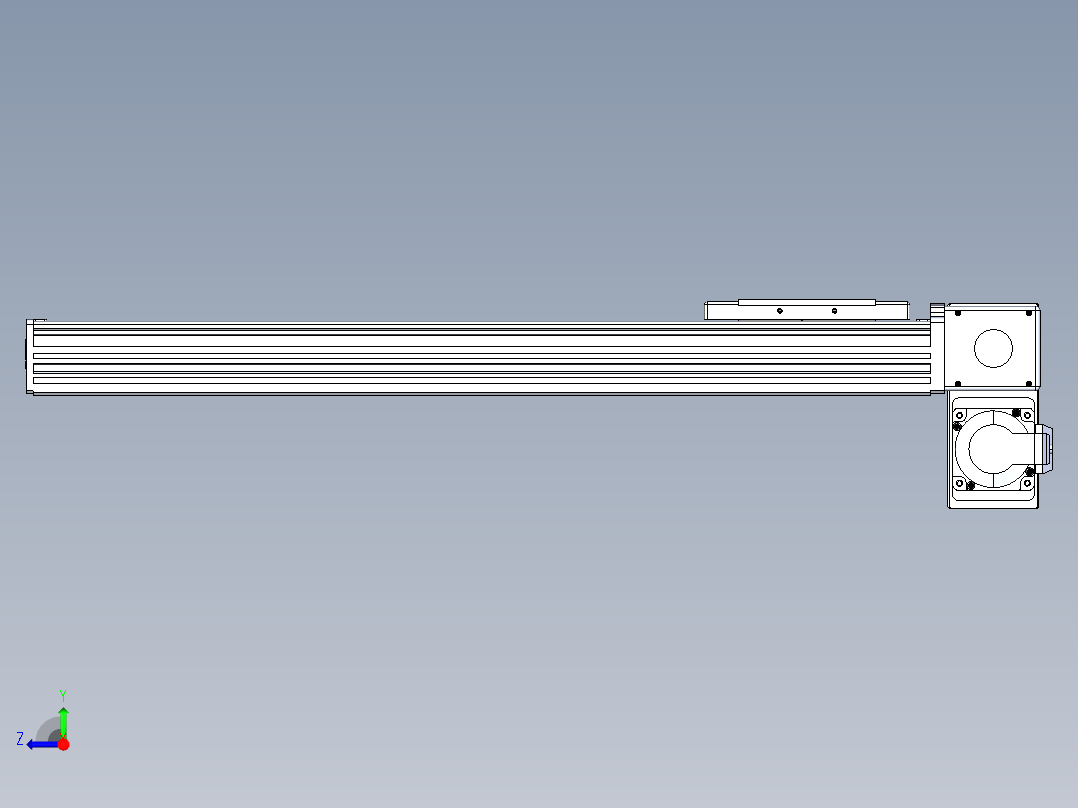 同步带全封闭直线模组TPA-HCB-110D-90-L450-RP-Y-P40-N3右视图