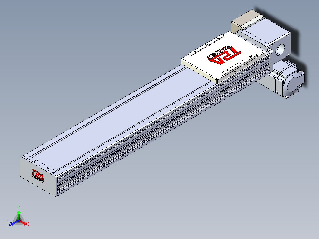 同步带全封闭直线模组TPA-HCB-110D-90-L450-RP-Y-P40-N3正等轴测图