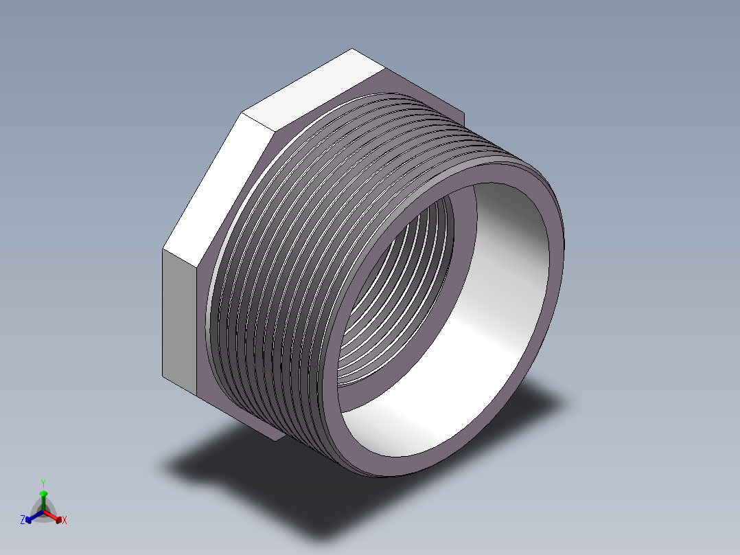 转接头-内外丝异径 DN50-DN32主视图