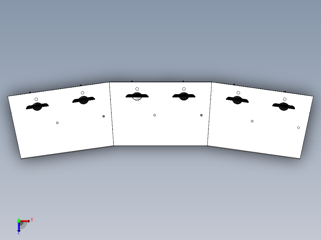 六工位带角度平面操作台俯视图