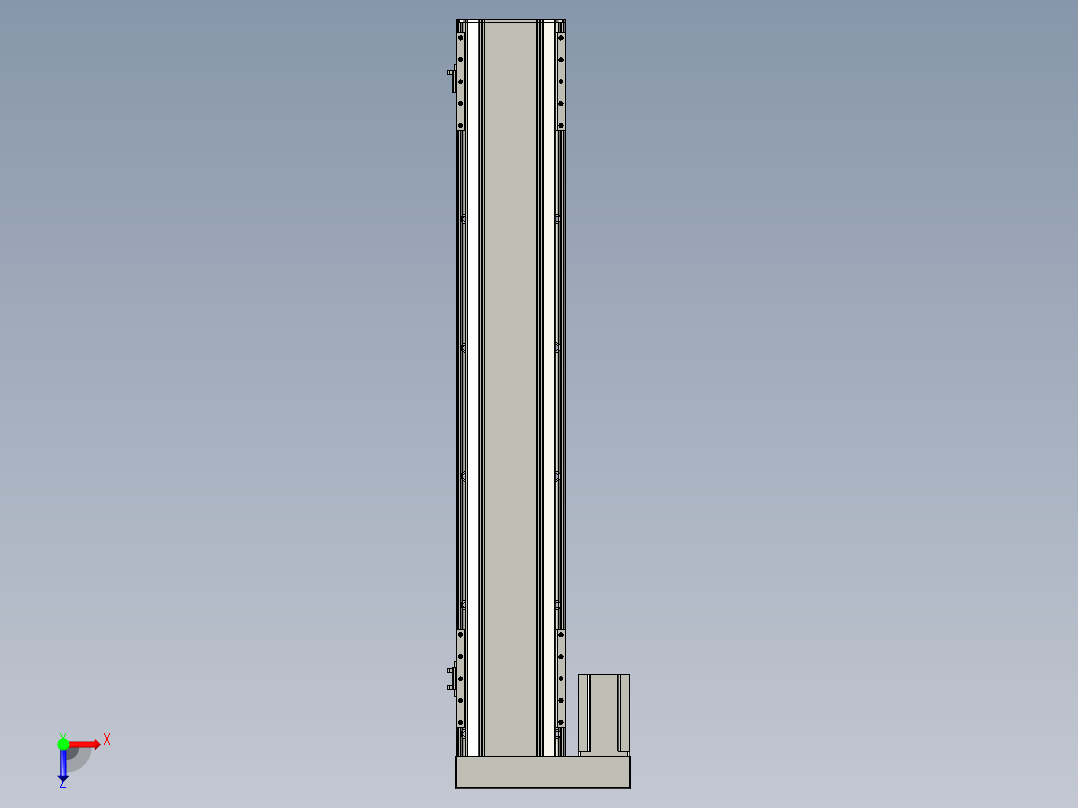 直线模组LHA170-S900-L设计图纸俯视图