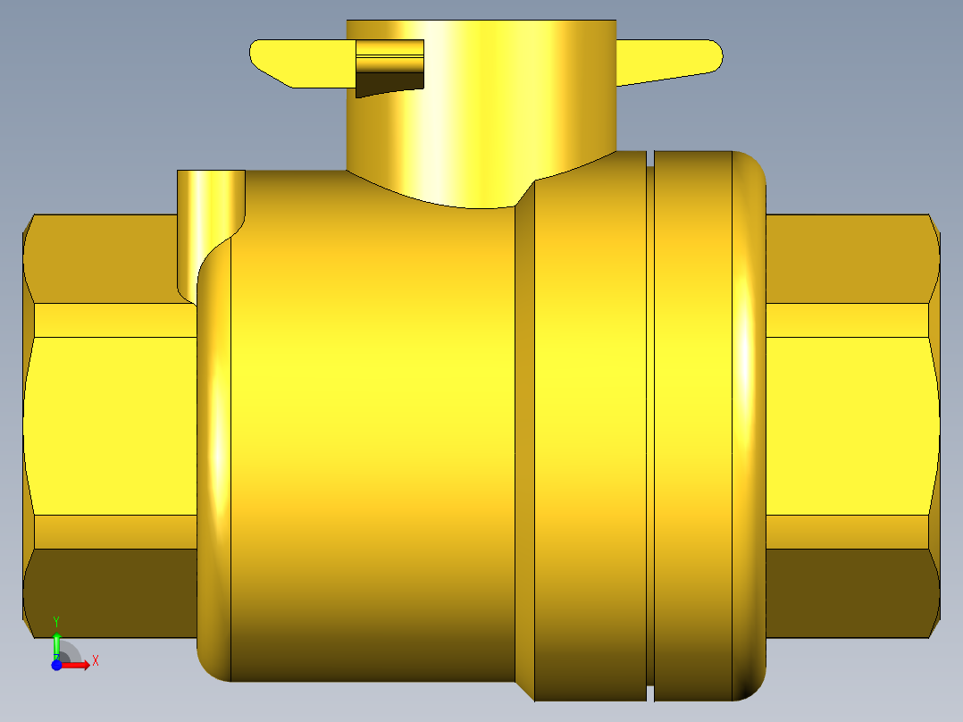 管道手动球阀-水管开关阀-手动阀门395_01_E_1_body前视图