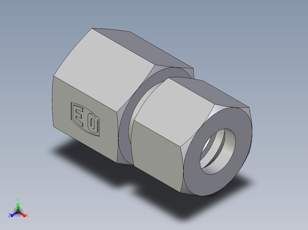 卡套式工业通用硬管接头EO_Swivel_connector_GAI14ZSRCF主视图