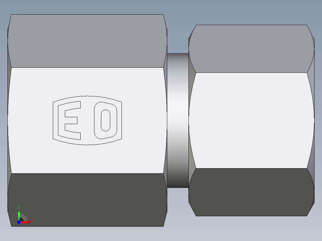 卡套式工业通用硬管接头EO_Swivel_connector_GAI14ZSRCF前视图
