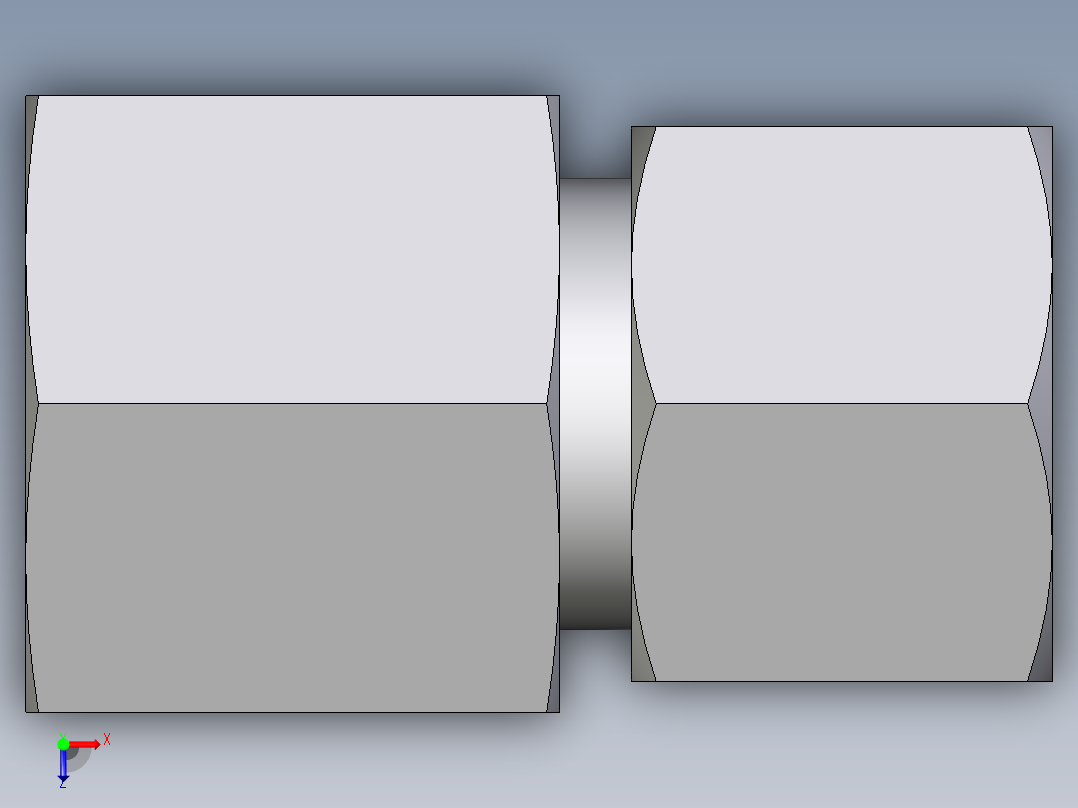 卡套式工业通用硬管接头EO_Swivel_connector_GAI14ZSRCF俯视图