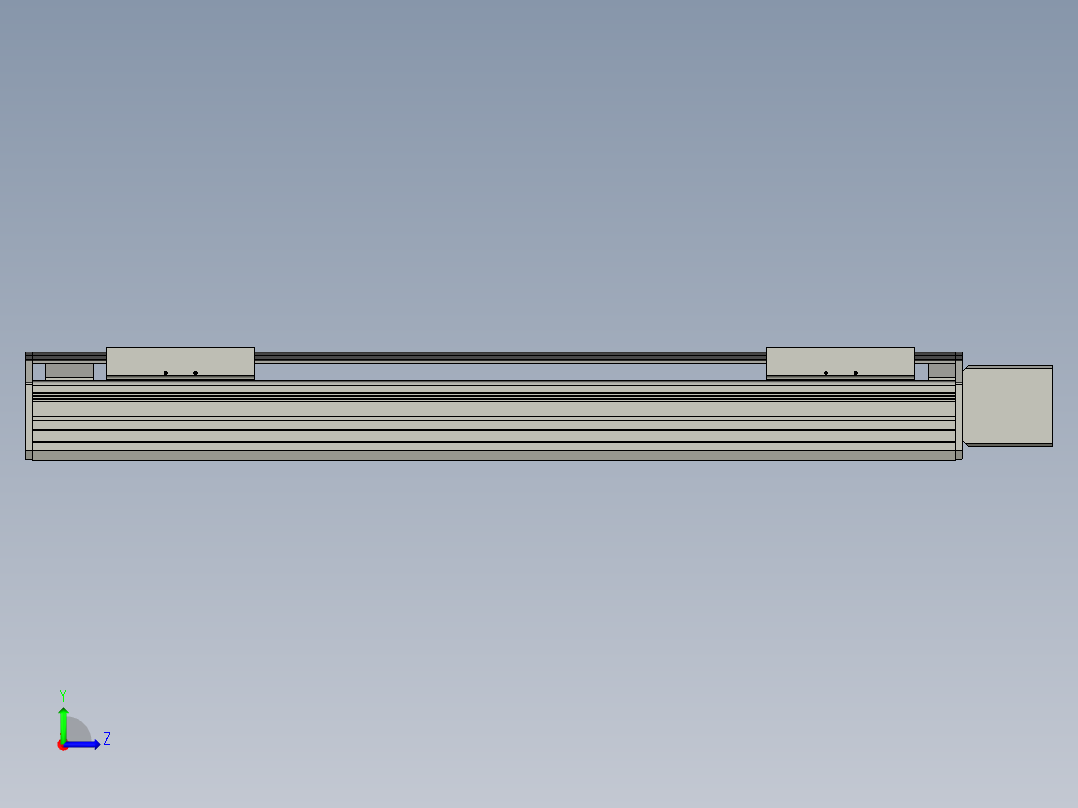 直线模组WG-LHB12-S450-L(B)设计图纸左视图