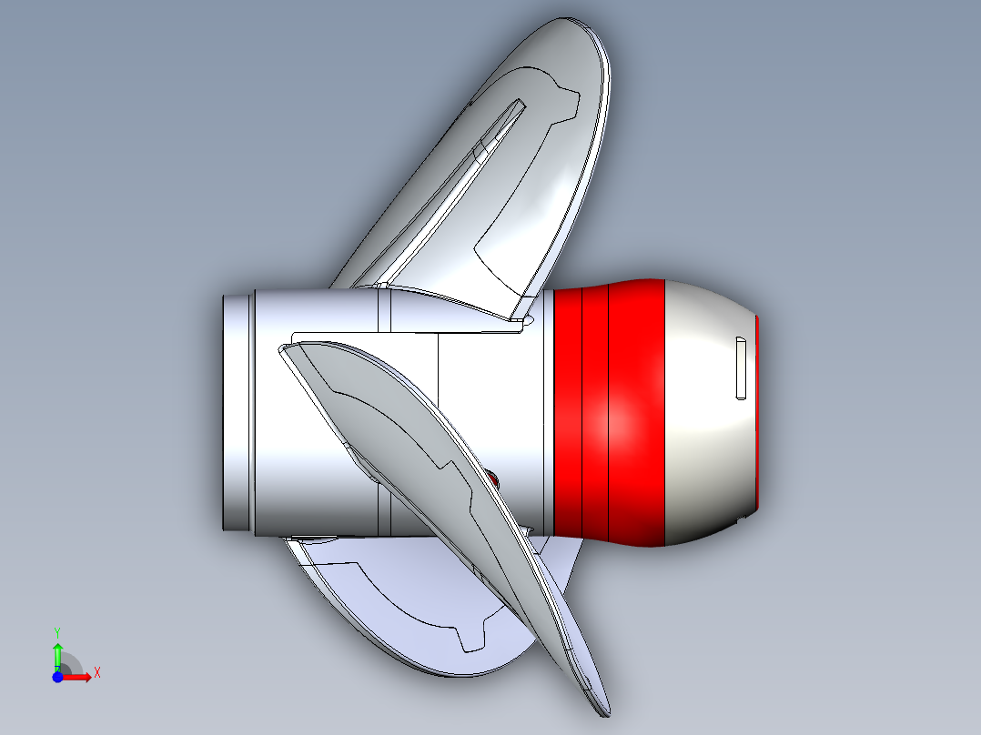 喷水推进器螺旋桨叶片Magblade三维建模图纸 STP格式前视图