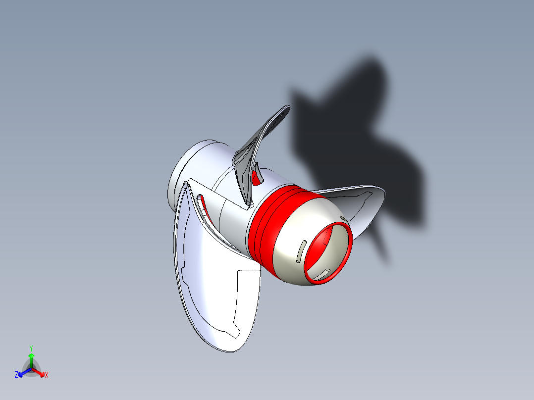 喷水推进器螺旋桨叶片Magblade三维建模图纸 STP格式正等轴测图