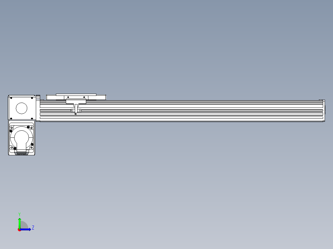同步带全封闭直线模组TPA-HCB-110D-90-L500-LP-Y-P40-N3左视图