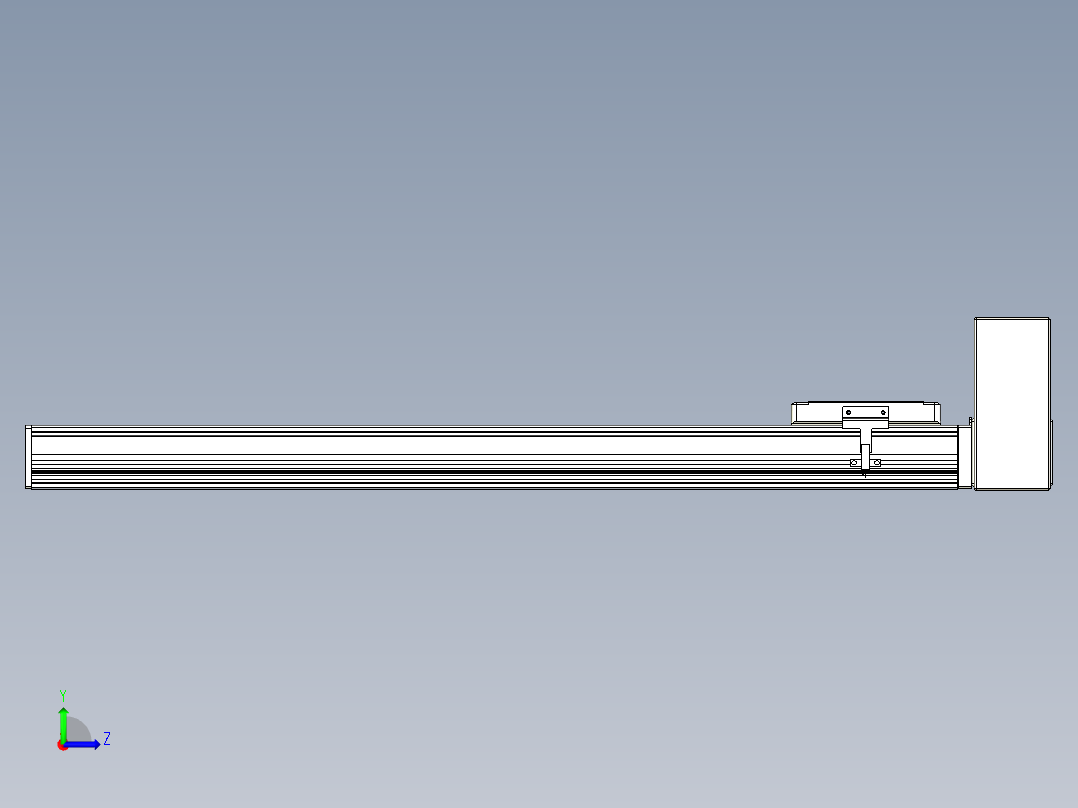 同步带全封闭直线模组TPA-HCB-105D-90-L600-LU-Y-P20-N3左视图