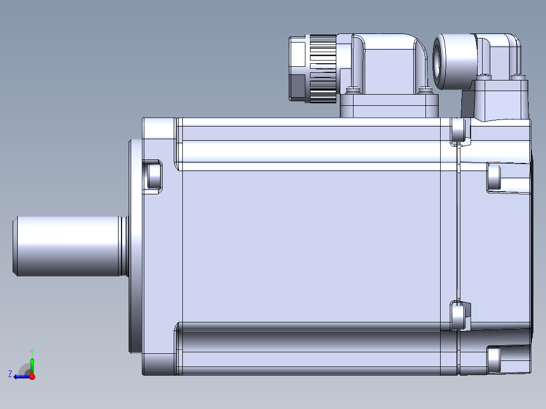 汇川电机（400w低惯量普通）MS1H1-40B30CB-A331Z 外形图右视图