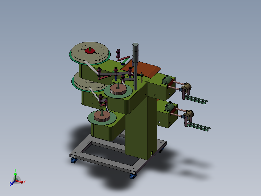 卧式双层收料架主视图