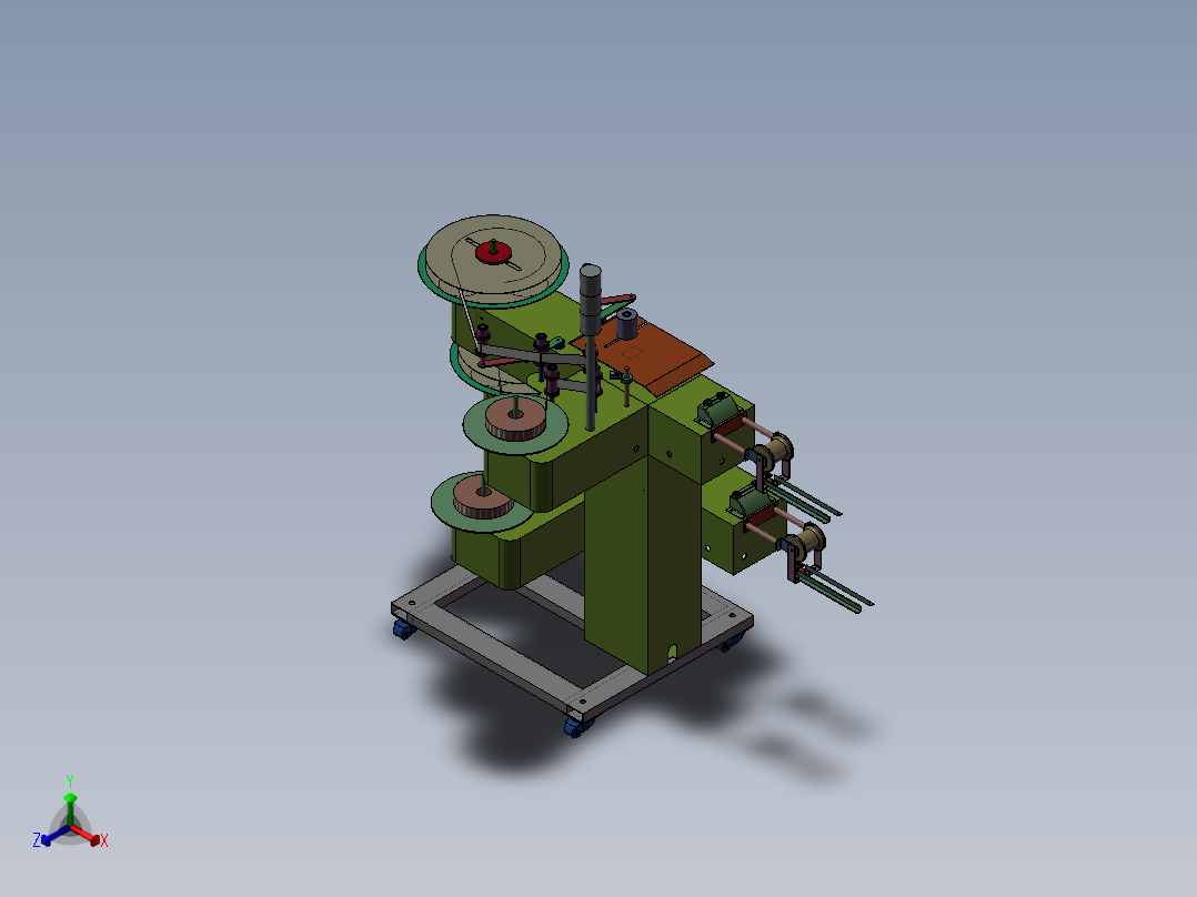 卧式双层收料架正等轴测图