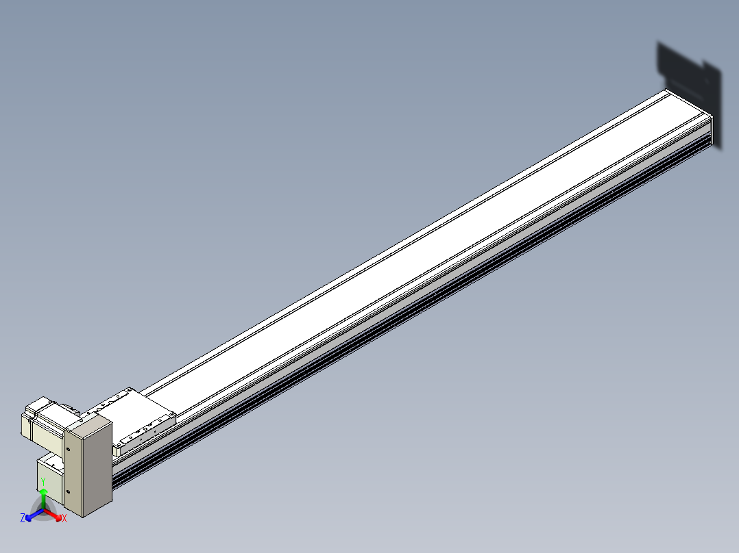 同步带全封闭直线模组TPA-HCB-105D-90-L1100-RU-Y-P20-N3正等轴测图