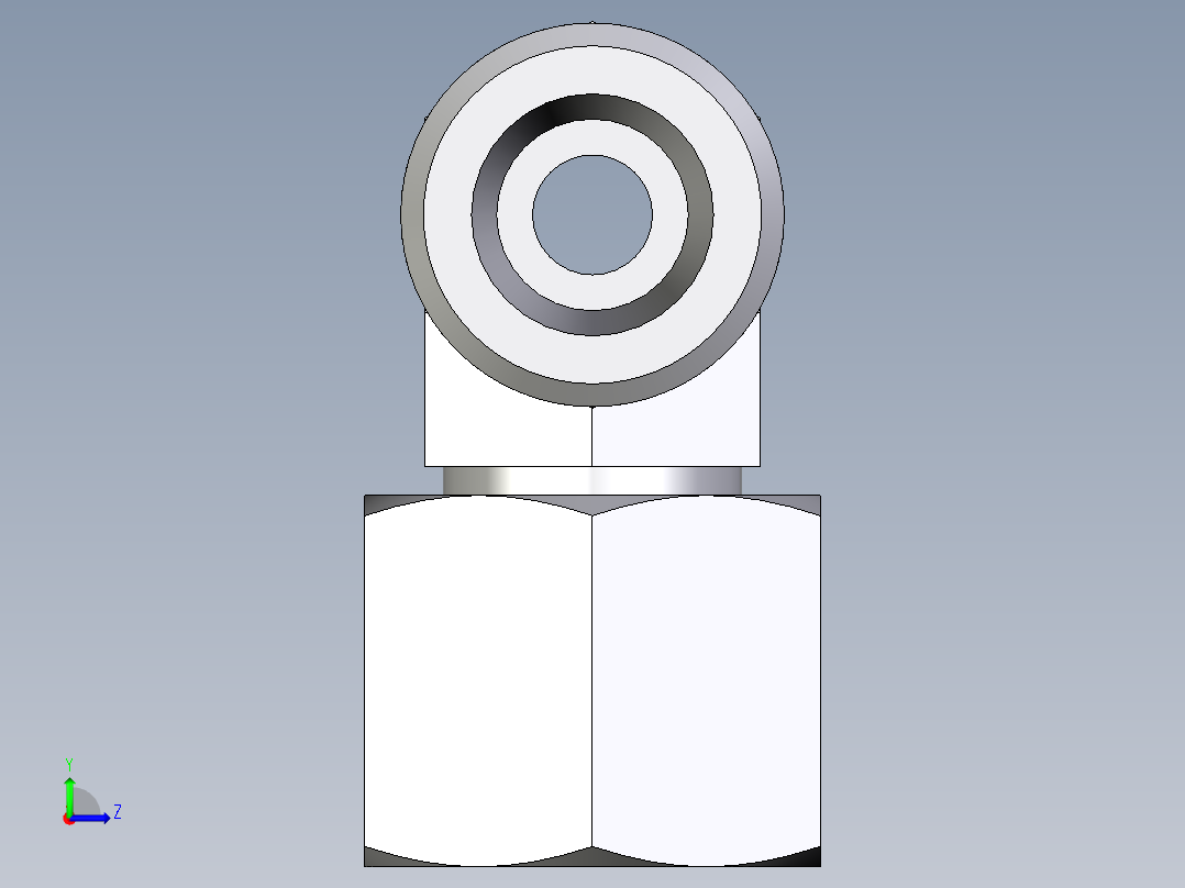 卡套式工业通用硬管接头EO_Swivel_nut_branch_tee_ET08SOMDCF左视图