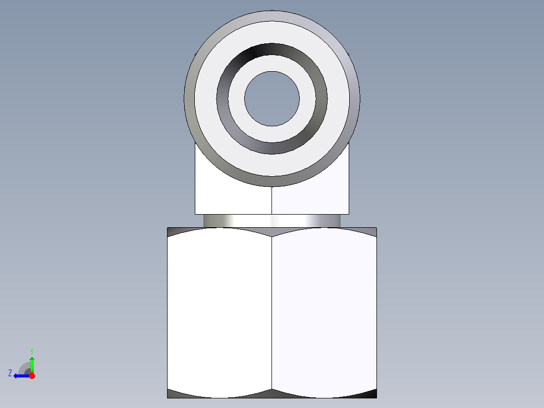 卡套式工业通用硬管接头EO_Swivel_nut_branch_tee_ET08SOMDCF右视图