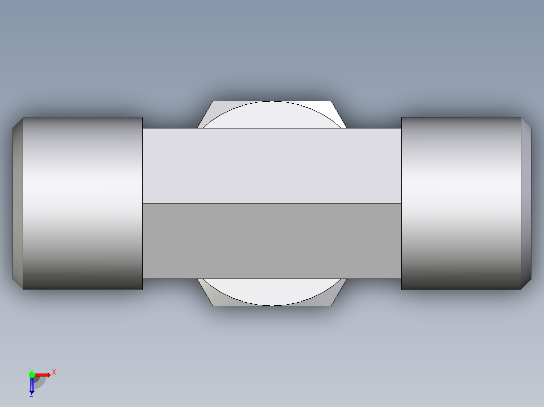 卡套式工业通用硬管接头EO_Swivel_nut_branch_tee_ET08SOMDCF俯视图