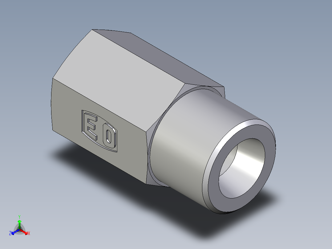 卡套式工业通用硬管接头EO_Swivel_connector_GAI08SMCFX正等轴测图