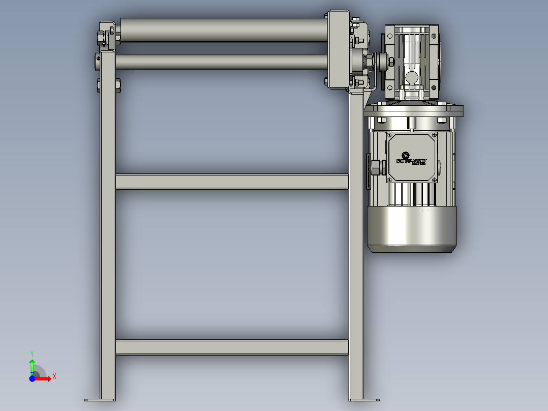 链驱动滚筒输送机-2-stp前视图