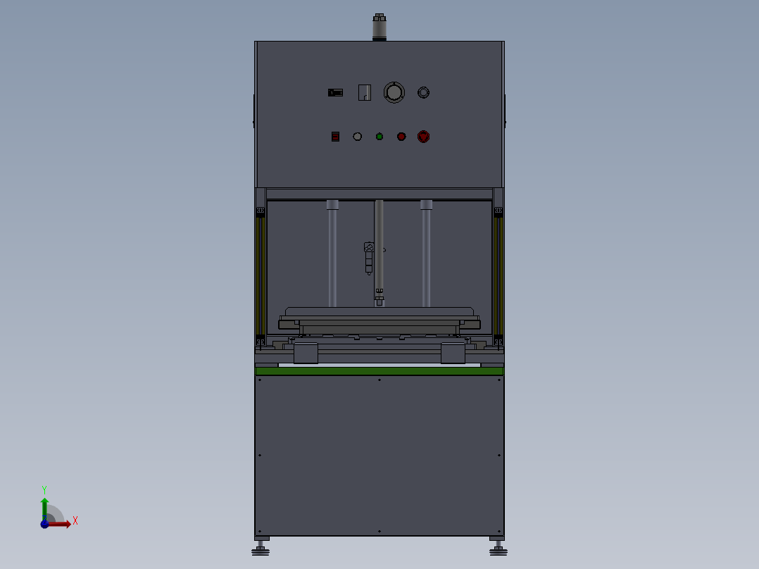 液晶电视屏幕压合机（sw18可编辑+工程图）前视图