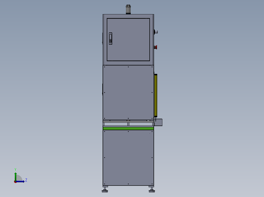 液晶电视屏幕压合机（sw18可编辑+工程图）左视图