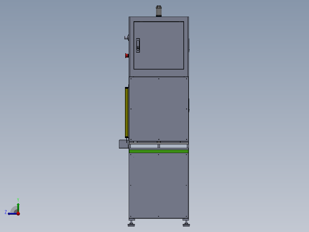 液晶电视屏幕压合机（sw18可编辑+工程图）右视图