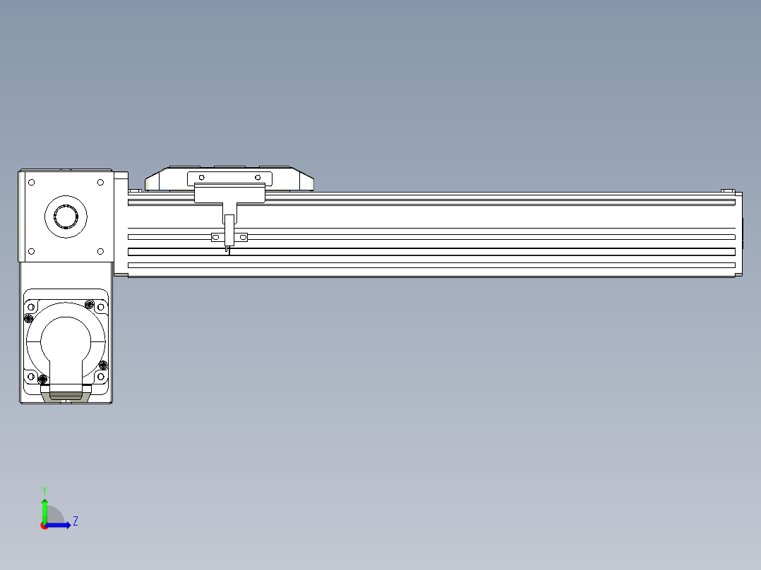 同步带全封闭直线模组TPA-HCB-85D-90-L250-LP-C-P20-N3左视图