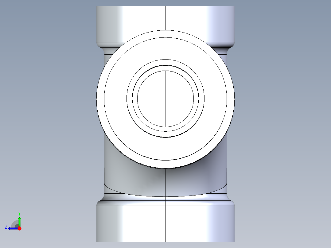 船舶管路系统S14_SeaDrainPLUS_SanitaryReducingTee-SxSxS_37E261532_3x1-1-2in Sea Drain Plus - Sanitary Reducing Tee - SxS右视图