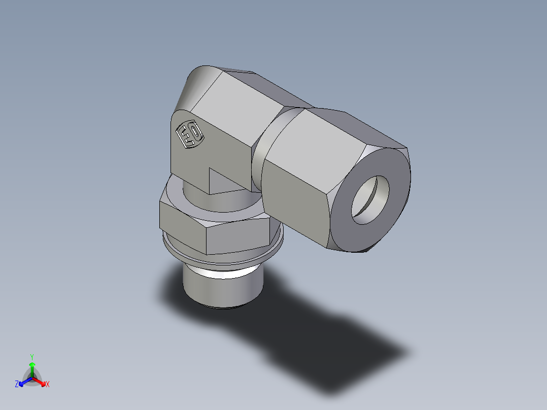 卡套式工业通用硬管接头EO_Adjustable_Locknut_elbow_WEE08ZLMORCF主视图