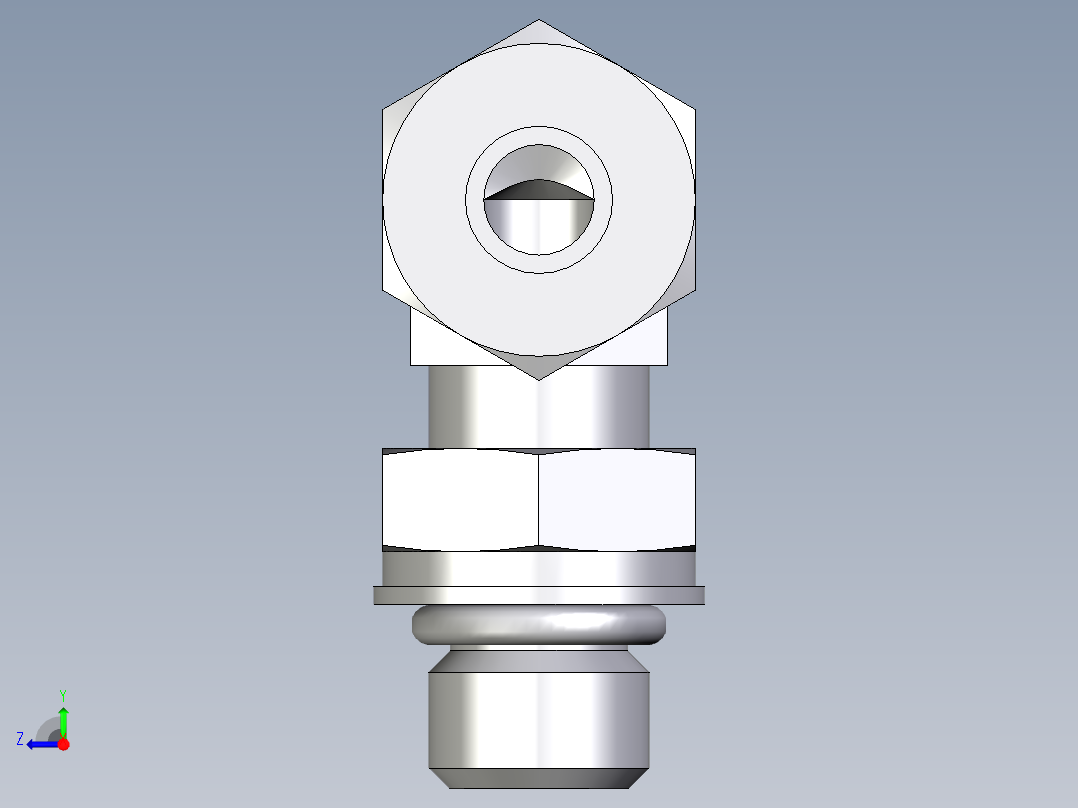 卡套式工业通用硬管接头EO_Adjustable_Locknut_elbow_WEE08ZLMORCF右视图