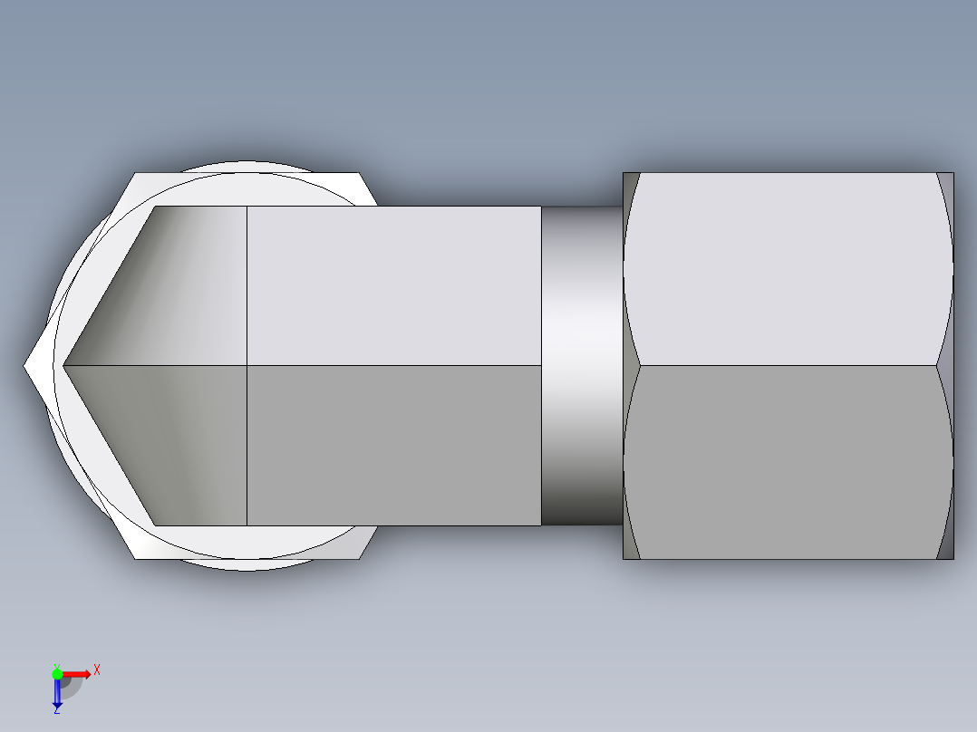 卡套式工业通用硬管接头EO_Adjustable_Locknut_elbow_WEE08ZLMORCF俯视图