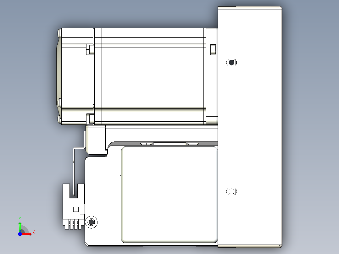 同步带全封闭直线模组TPA-HCB-105D-90-L1550-RU-Y-P20-N3前视图