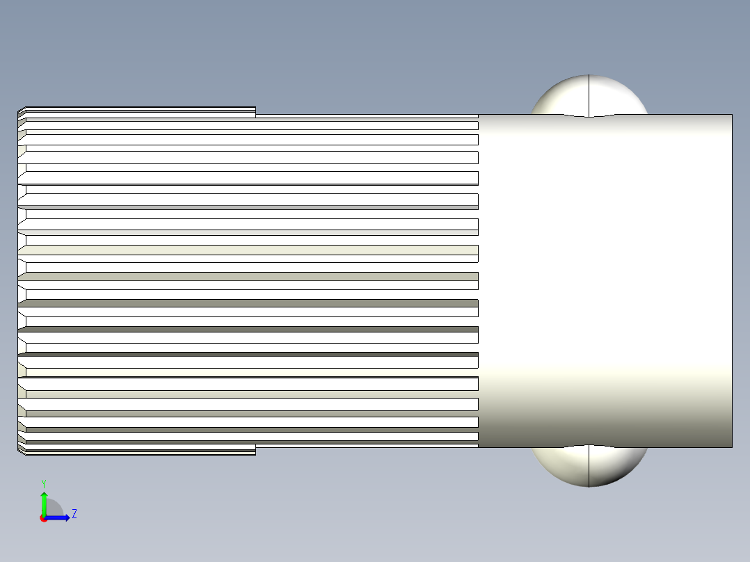 定位珠(側向型)(重荷重)2214-3D多系列多零件图纸模型左视图