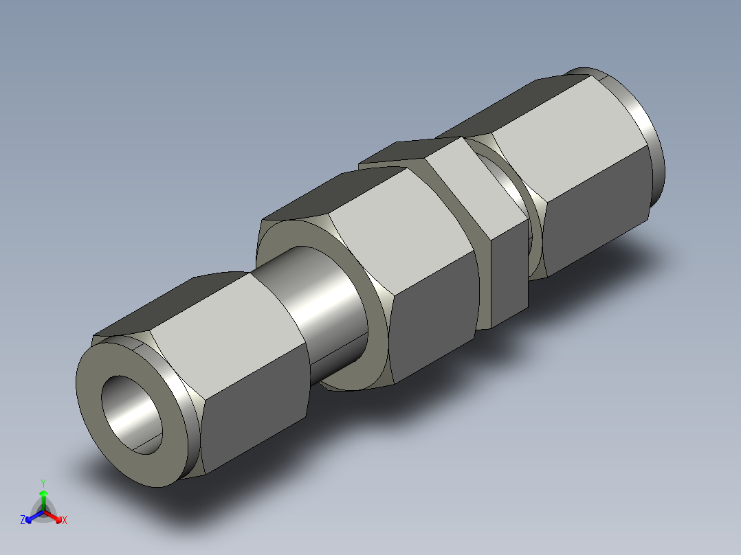 卡套式工业通用硬管接头6_wbu-s正等轴测图