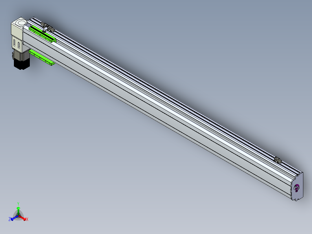 同步带滑台-半封闭B13-L90-S1400-L-P40-D3正等轴测图