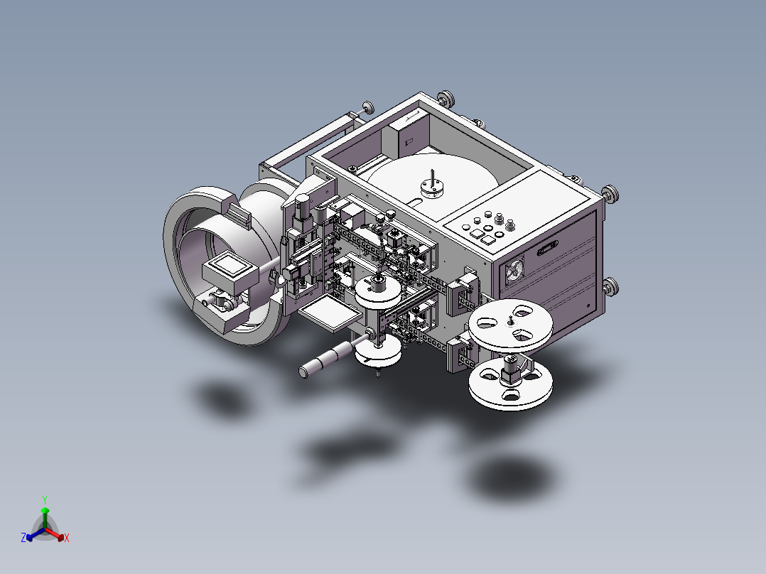 电子产品全自动包装机正等轴测图