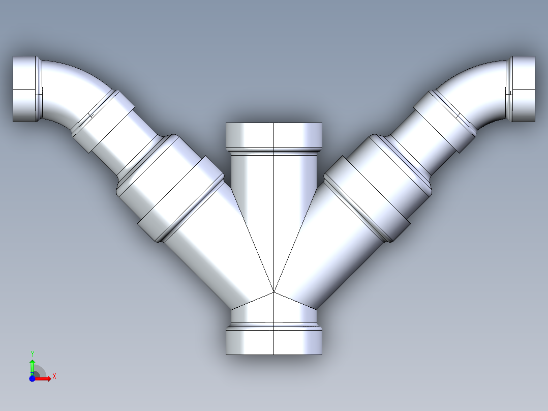 船舶管路系统S12_SeaDrainPLUS_DoubleComboReducingWye-SxSxSxS_37E268232_3x2in Sea Drain Plus - Double Combo Reducing Wye - SxSxSxS前视图