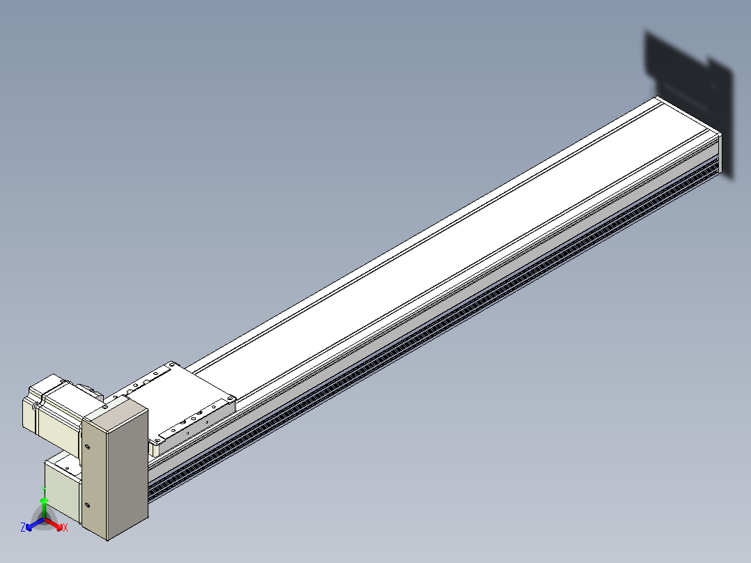 同步带全封闭直线模组TPA-HCB-105D-90-L700-RU-Y-P20-N3正等轴测图