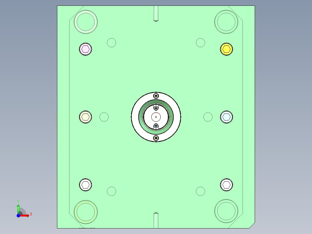 游戏机面盖（含五金件注塑）前视图
