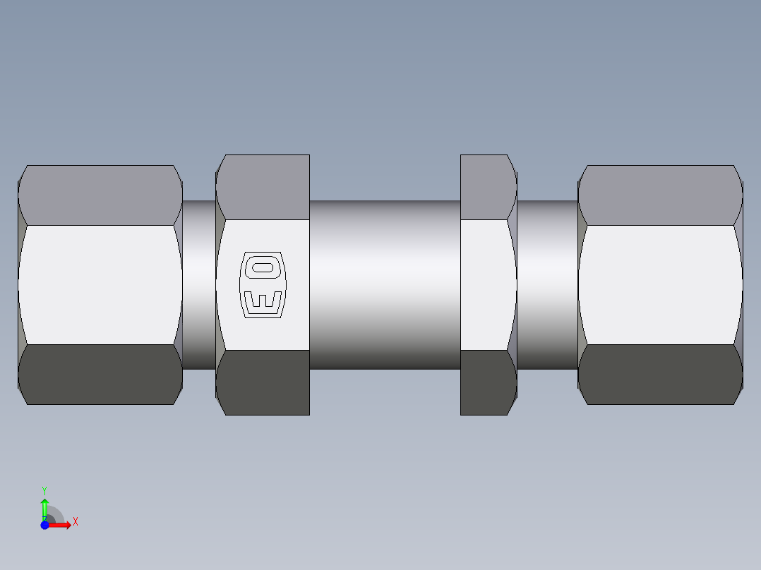 卡套式工业通用硬管接头EO_Bulkhead_union_SV10ZS71前视图