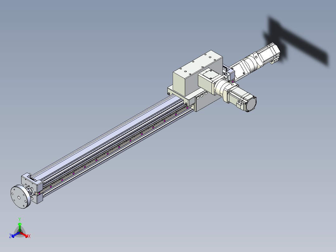 威洛博直线电机模组EB6ZR-L140-S720-RZ575K-Z575K-MS3正等轴测图