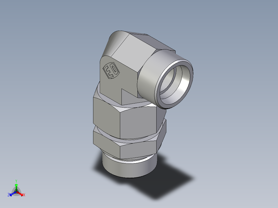 卡套式工业通用硬管接头EO_Assembled_adjustable_standpipe_elbow_EVW30SMOMD71主视图