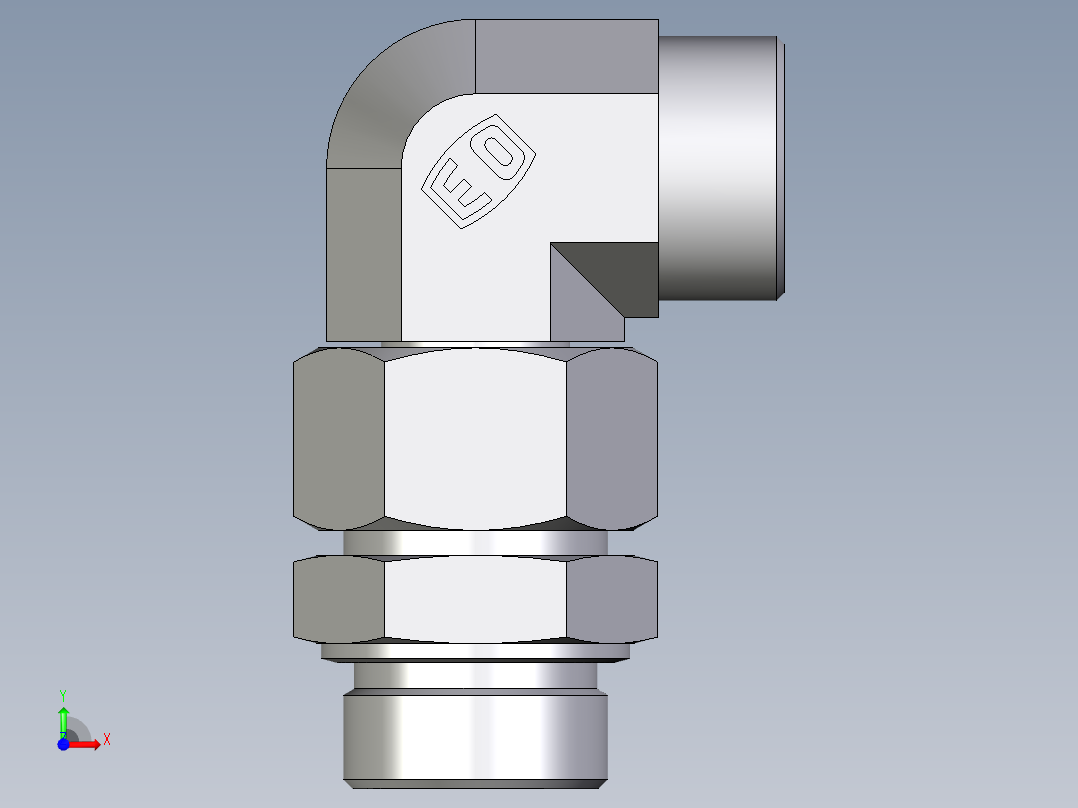 卡套式工业通用硬管接头EO_Assembled_adjustable_standpipe_elbow_EVW30SMOMD71前视图