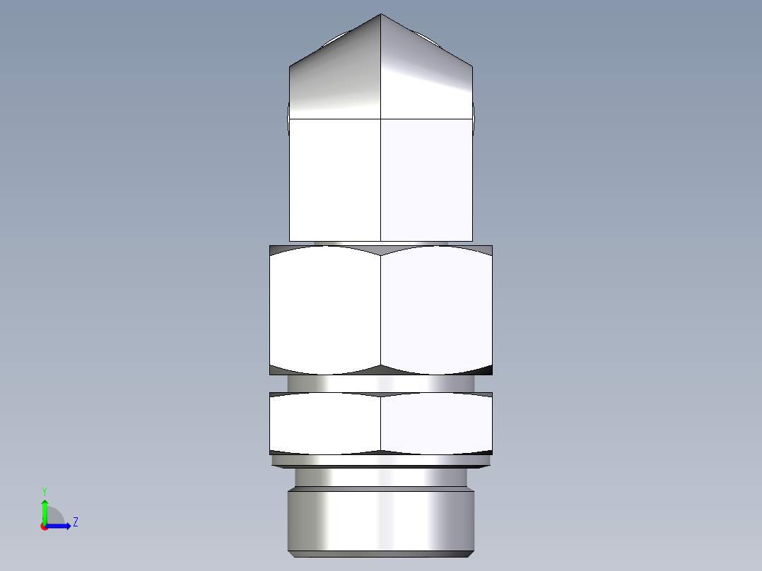 卡套式工业通用硬管接头EO_Assembled_adjustable_standpipe_elbow_EVW30SMOMD71左视图