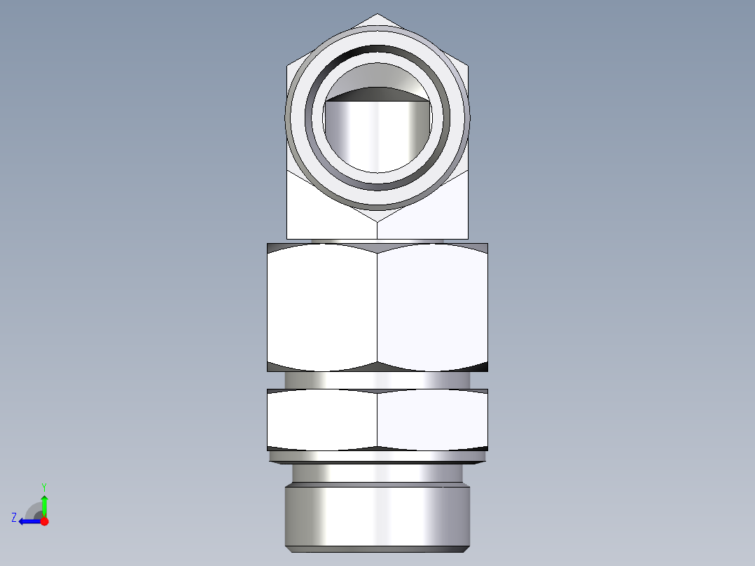 卡套式工业通用硬管接头EO_Assembled_adjustable_standpipe_elbow_EVW30SMOMD71右视图