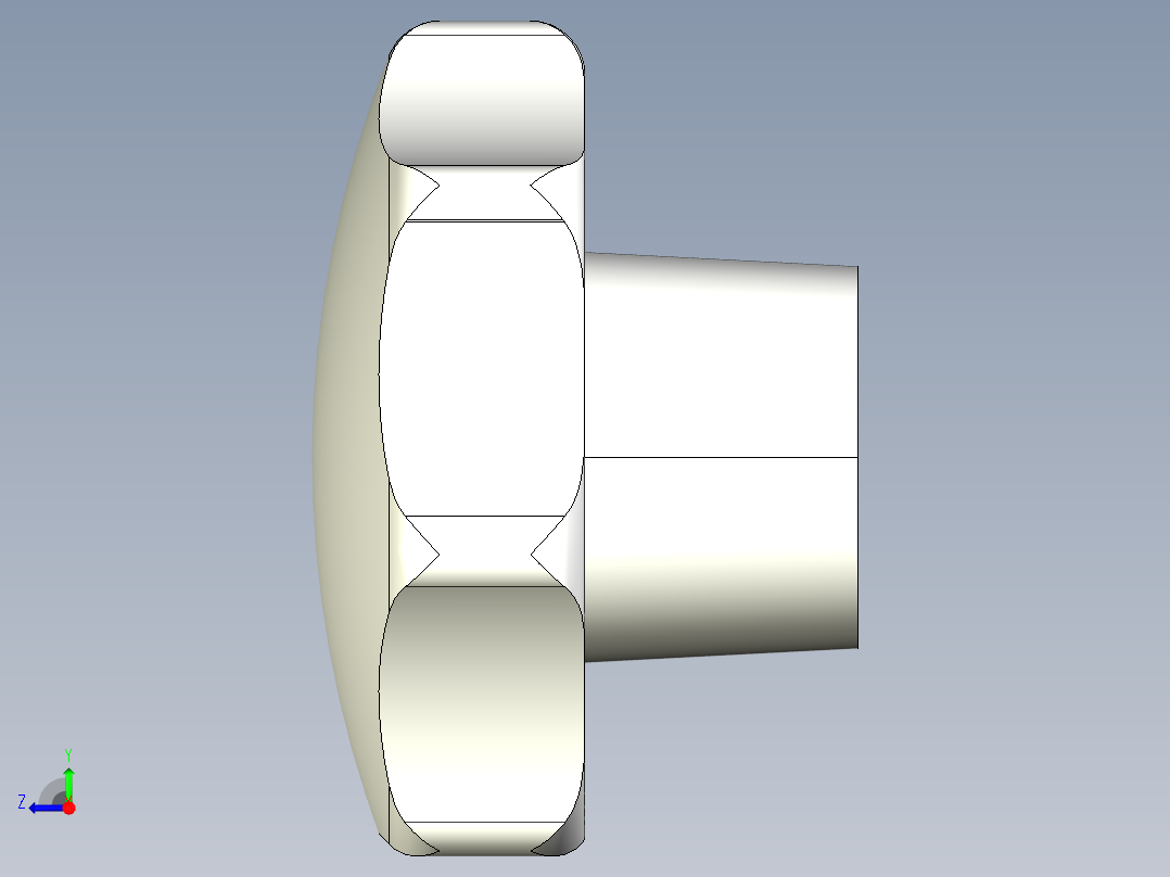 星型把手(電木)(B)2467-3D多系列多零件图纸模型右视图