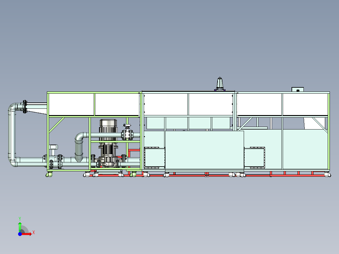 桥墩冲刷实验水槽ug前视图