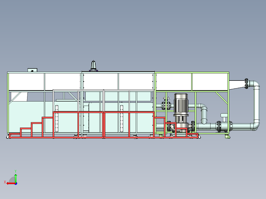 桥墩冲刷实验水槽ug后视图